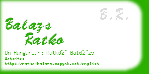 balazs ratko business card